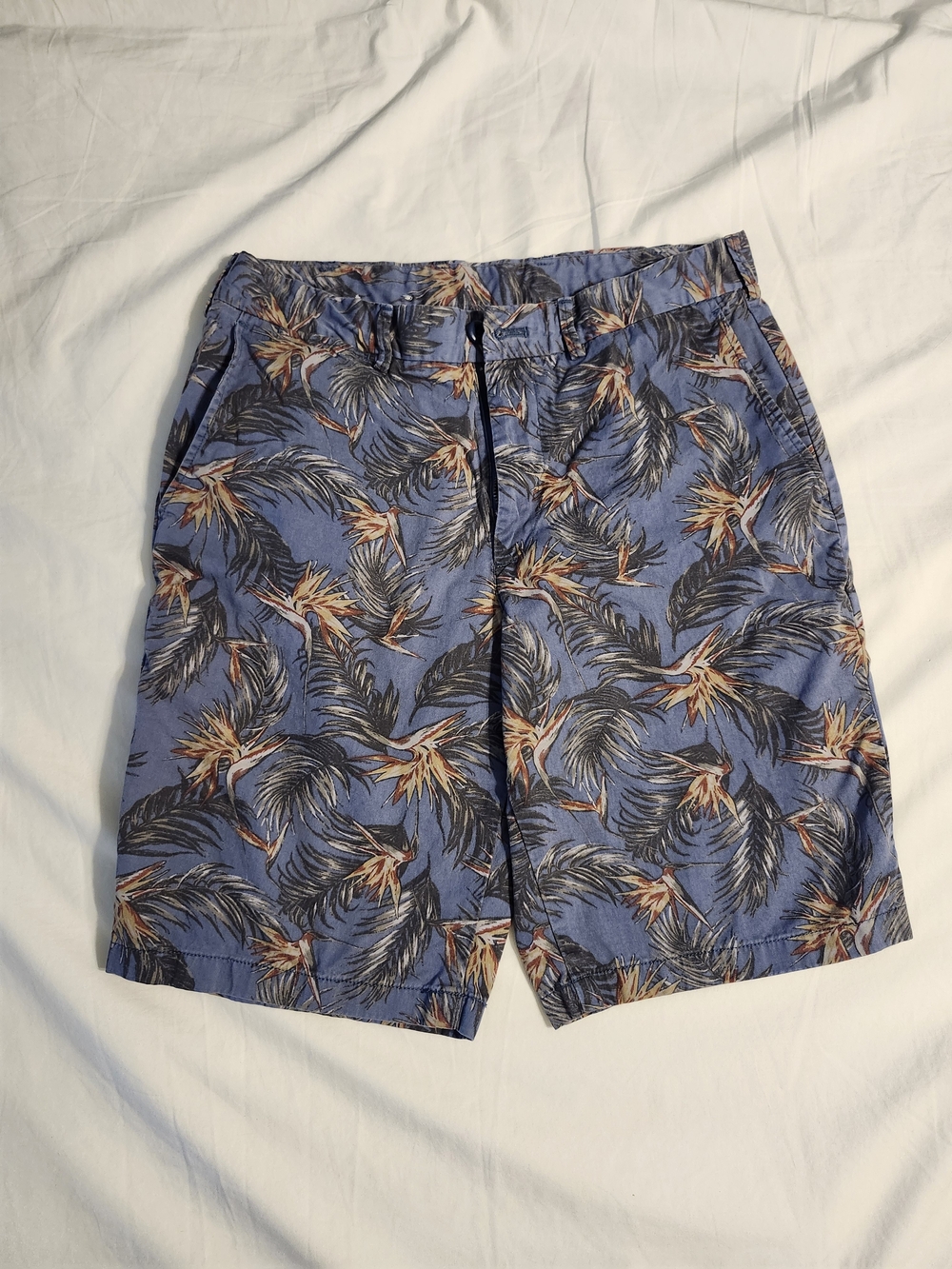 Uniqlo Blue Floral Palm-Print Men’s Shorts